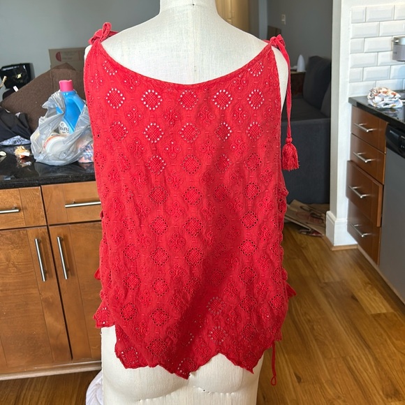 Chelsea & Violet Tops - Summer Eyelet Top w/ tassles, adjustable sides and straps